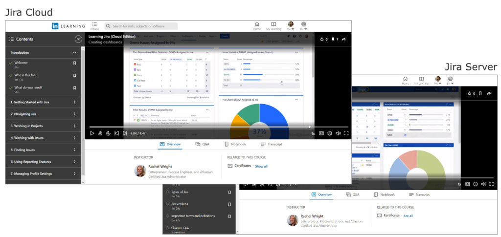 Learning Jira Cloud and Learning Jira Server